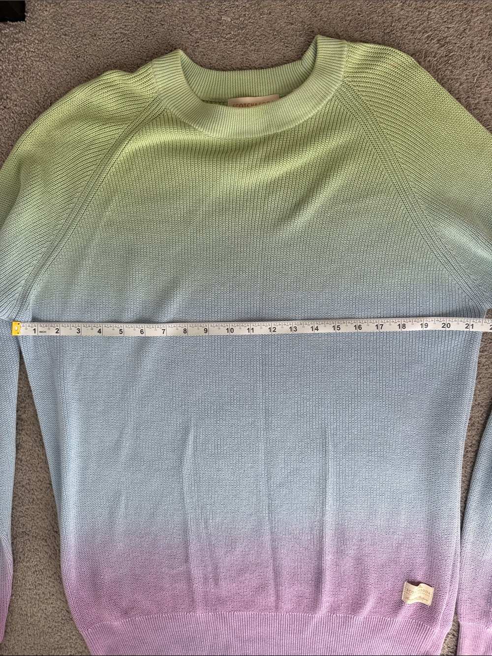 Scotch & Soda Pastel Gradient Crewneck Sweater - Green, Blue, Pink - Picture 4 of 13